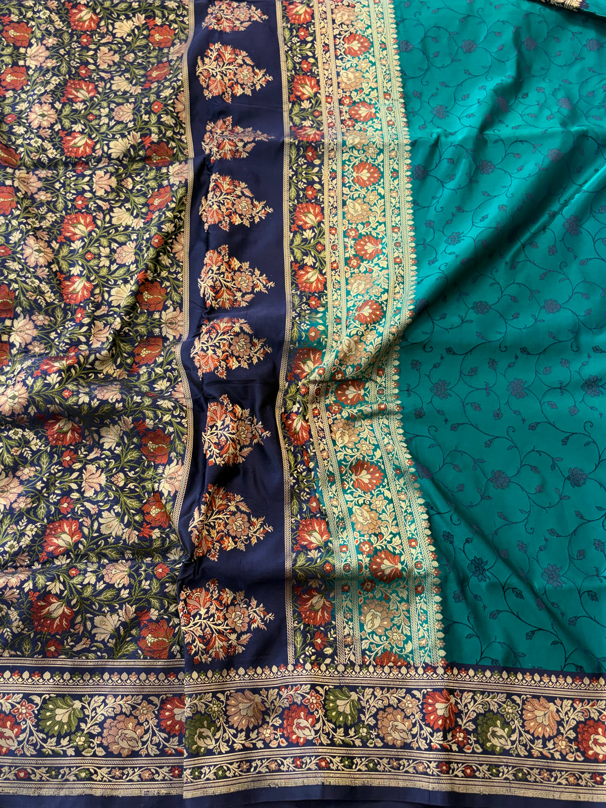 Handwoven pure Valkalam Satin katan silk saree