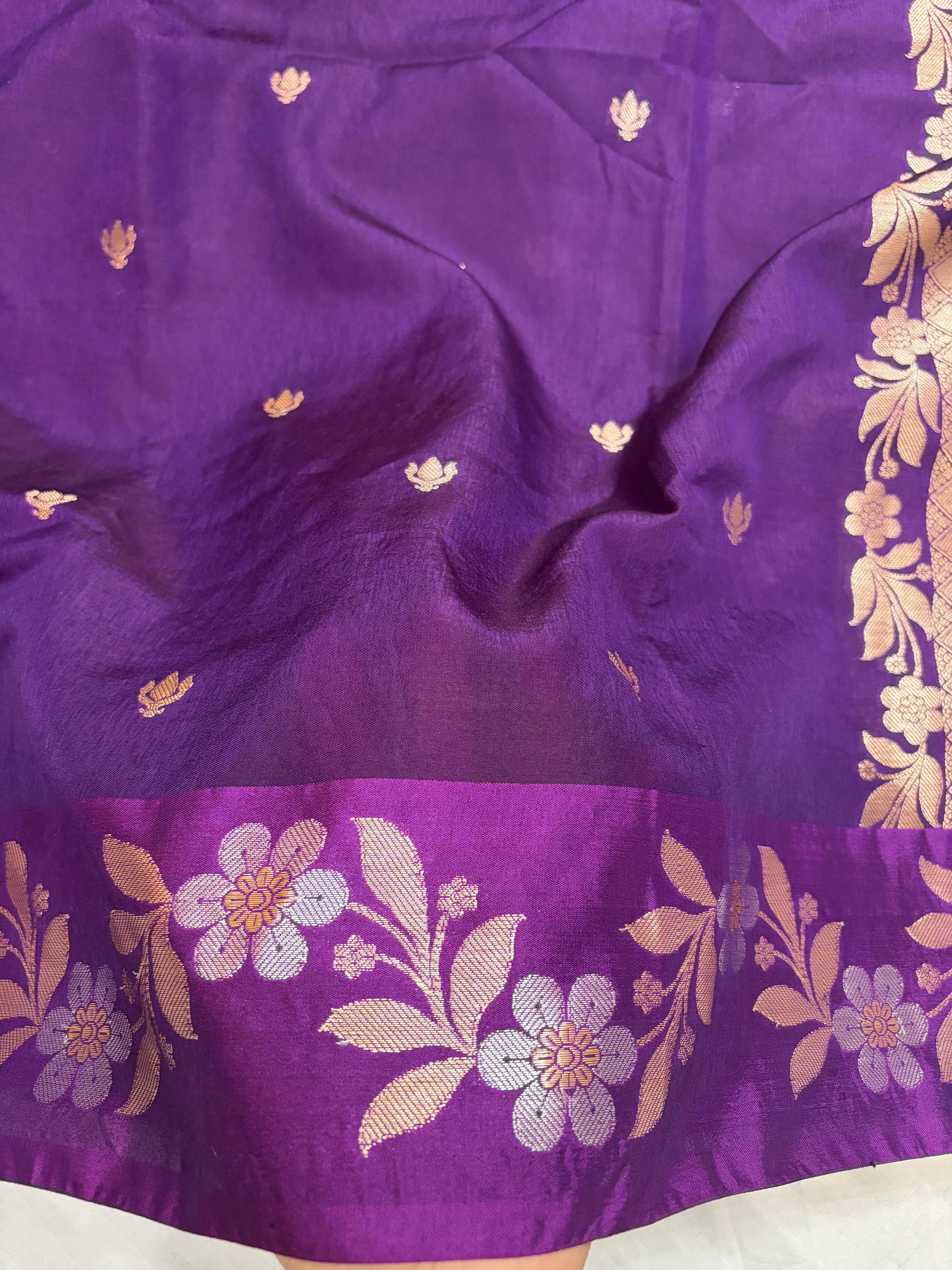Banarasi mango silk saree in purple colour