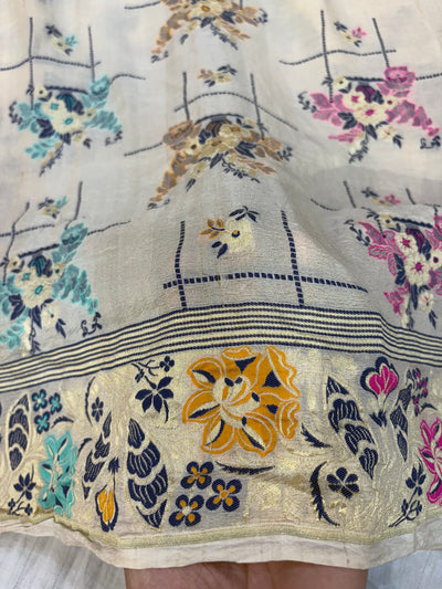 Banarasi pure Tussar Georgette silk saree with multiple meenakari work