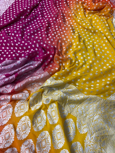 Premium Pure georgette silk sarees in beautiful tripes shades