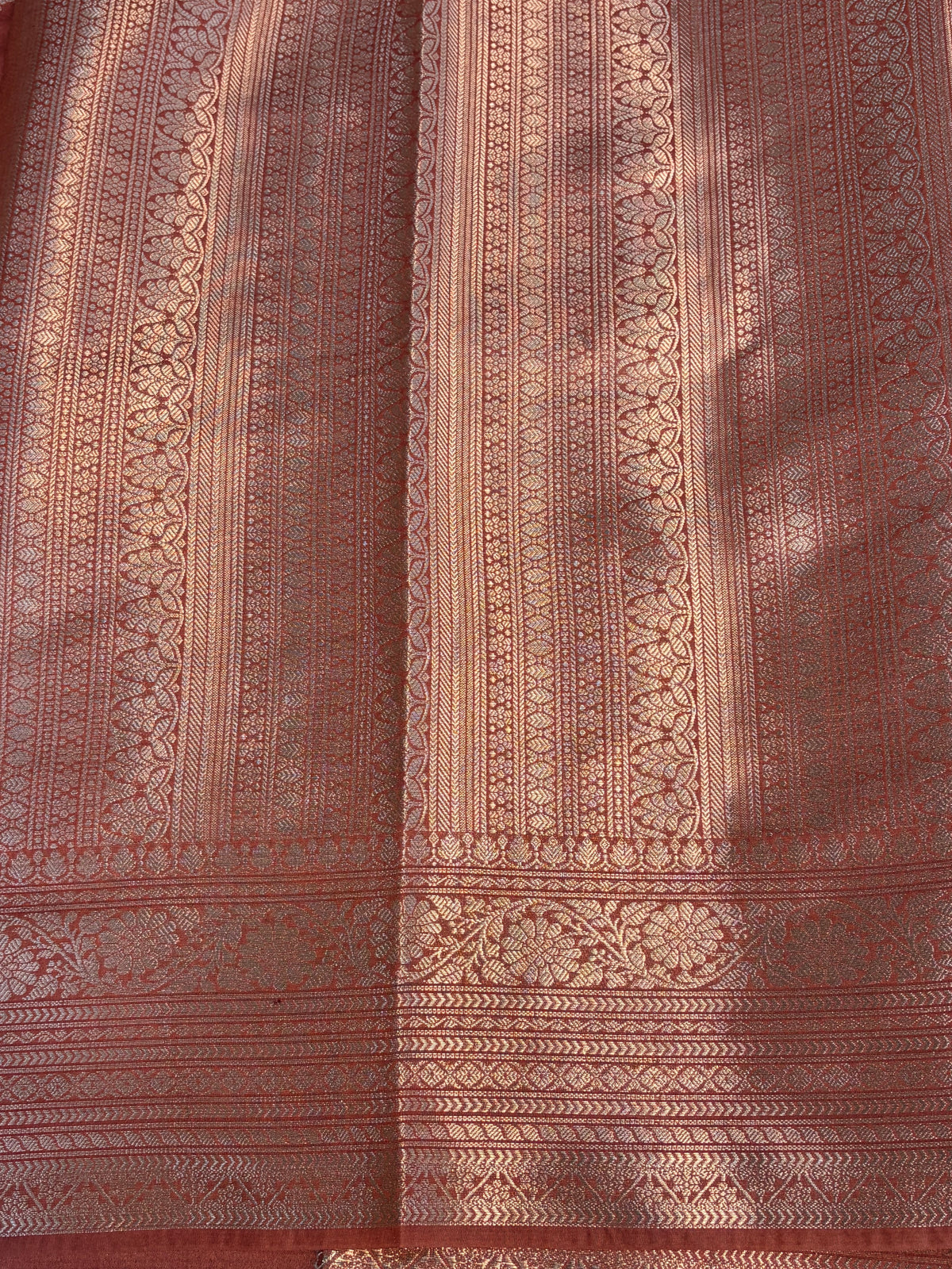 Banarasi soft katan silk saree in brick red colour