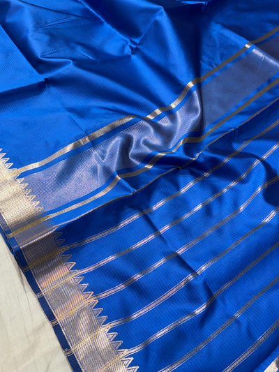 Banarasi soft silk saree in royal blue colour