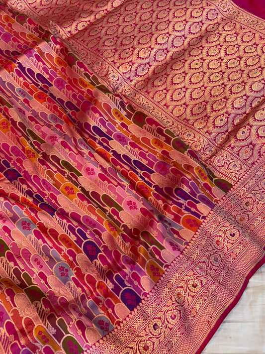 Handwoven pure Rangkat katan silk saree