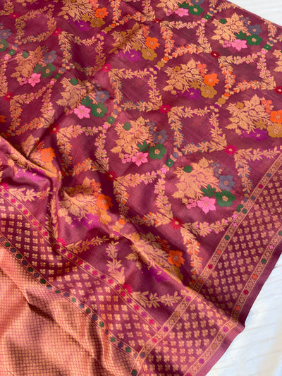 Beautiful pure premium kora jamdani saree