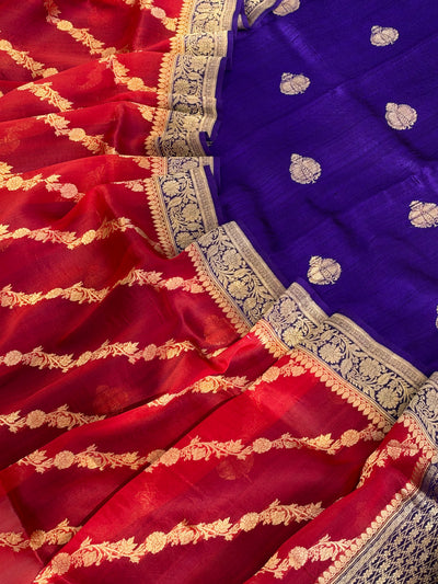 Pure handwoven Raw silk suit in beautiful combination
