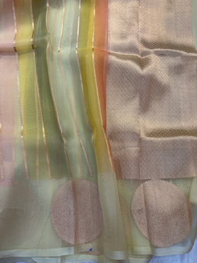 Pure handloom Rangkat organza silk saree in beautiful colours