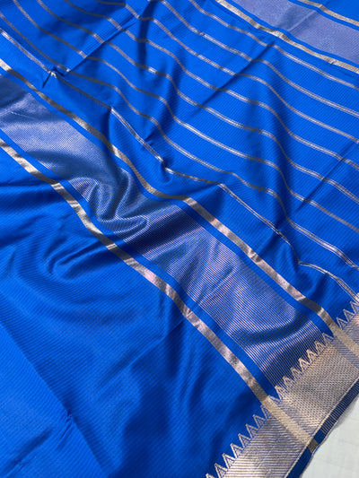 Banarasi soft silk saree in royal blue colour