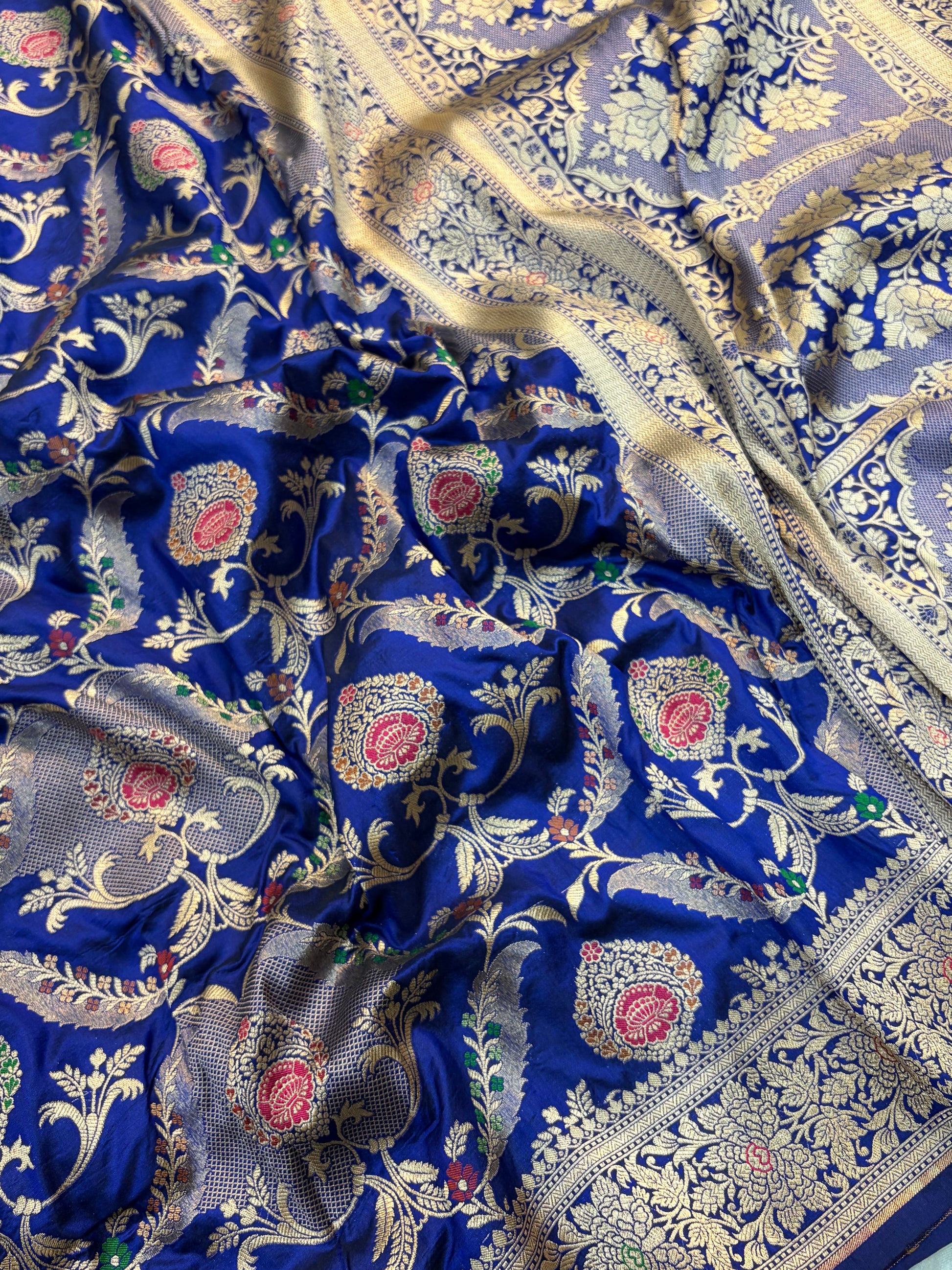 Beautiful Premium katan silk saree in Royal blue colour