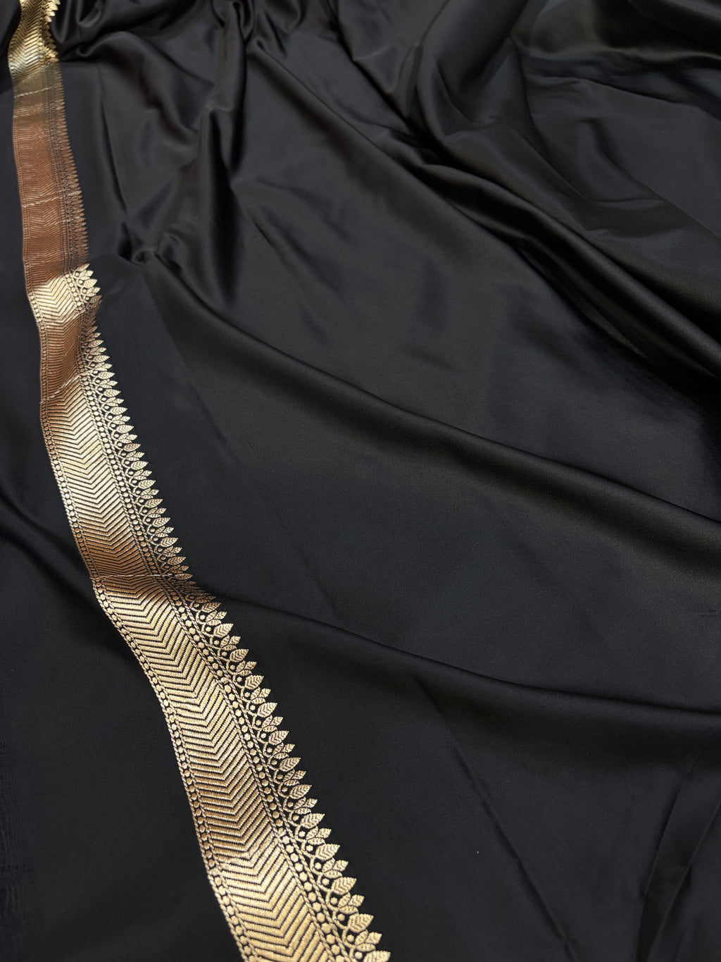 Beautiful Black mulberry silk saree