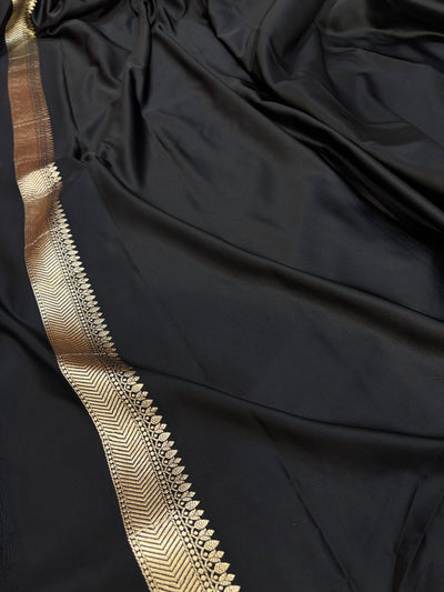 Beautiful Black mulberry silk saree