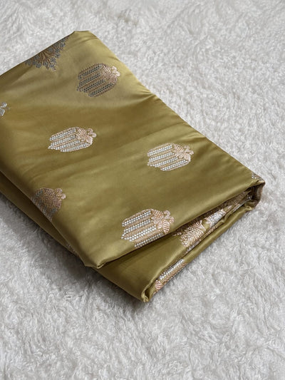 Beautiful Mashru silk saree in pistachio green colour