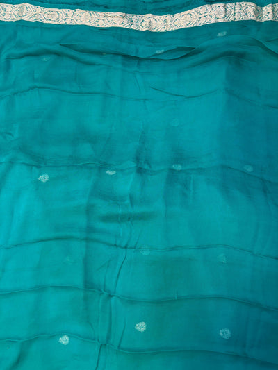 Pure Khaddi Chiffon Banarasi Border Booti Saree