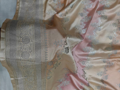 Multi Colour Mashru Silk Zari Banarasi Border Aada Jaal Saree