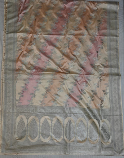 Multi Colour Mashru Silk Zari Banarasi Border Aada Jaal Saree