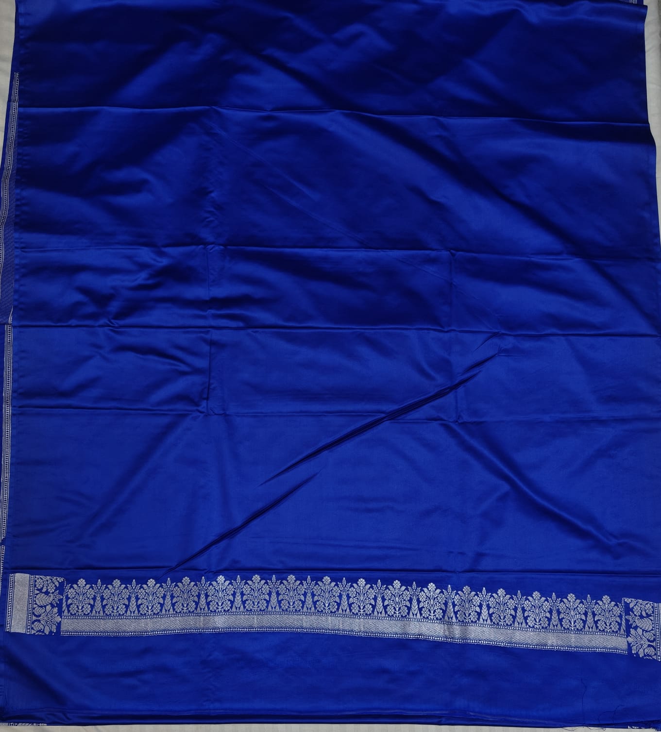 Royal Blue Mashru Silk Zari Banarasi Border Buti Saree