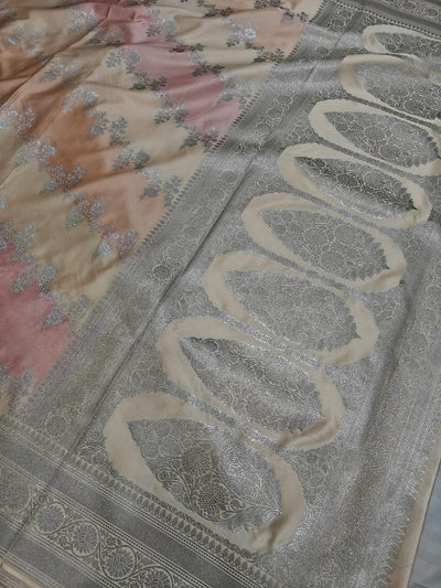 Multi Colour Mashru Silk Zari Banarasi Border Aada Jaal Saree