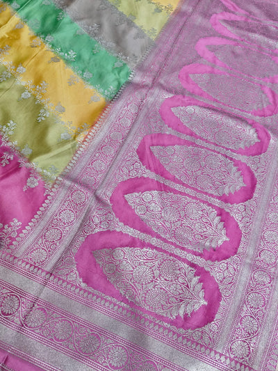 Rangkat Mashru Silk Zari Banarasi Border Aada Jaal Saree
