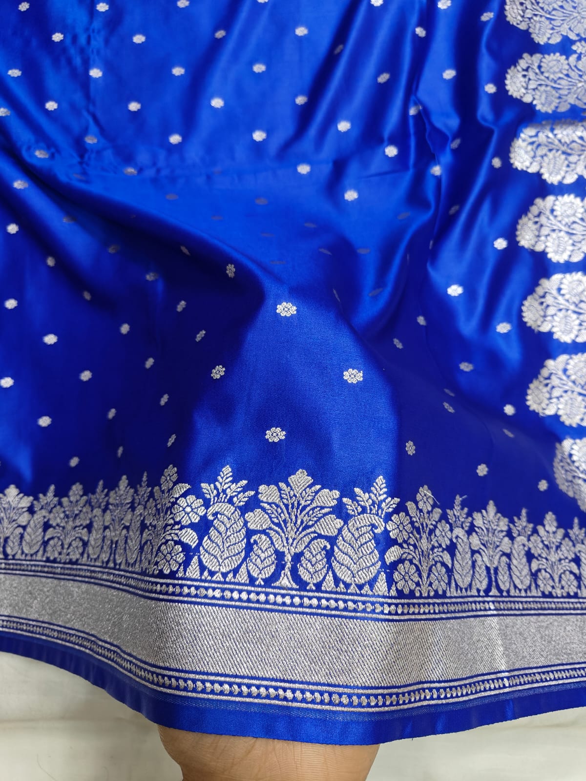 Royal Blue Mashru Silk Zari Banarasi Border Buti Saree