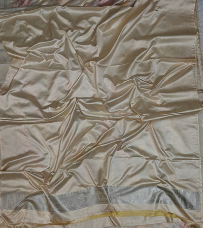 Multi Colour Mashru Silk Zari Banarasi Border Aada Jaal Saree