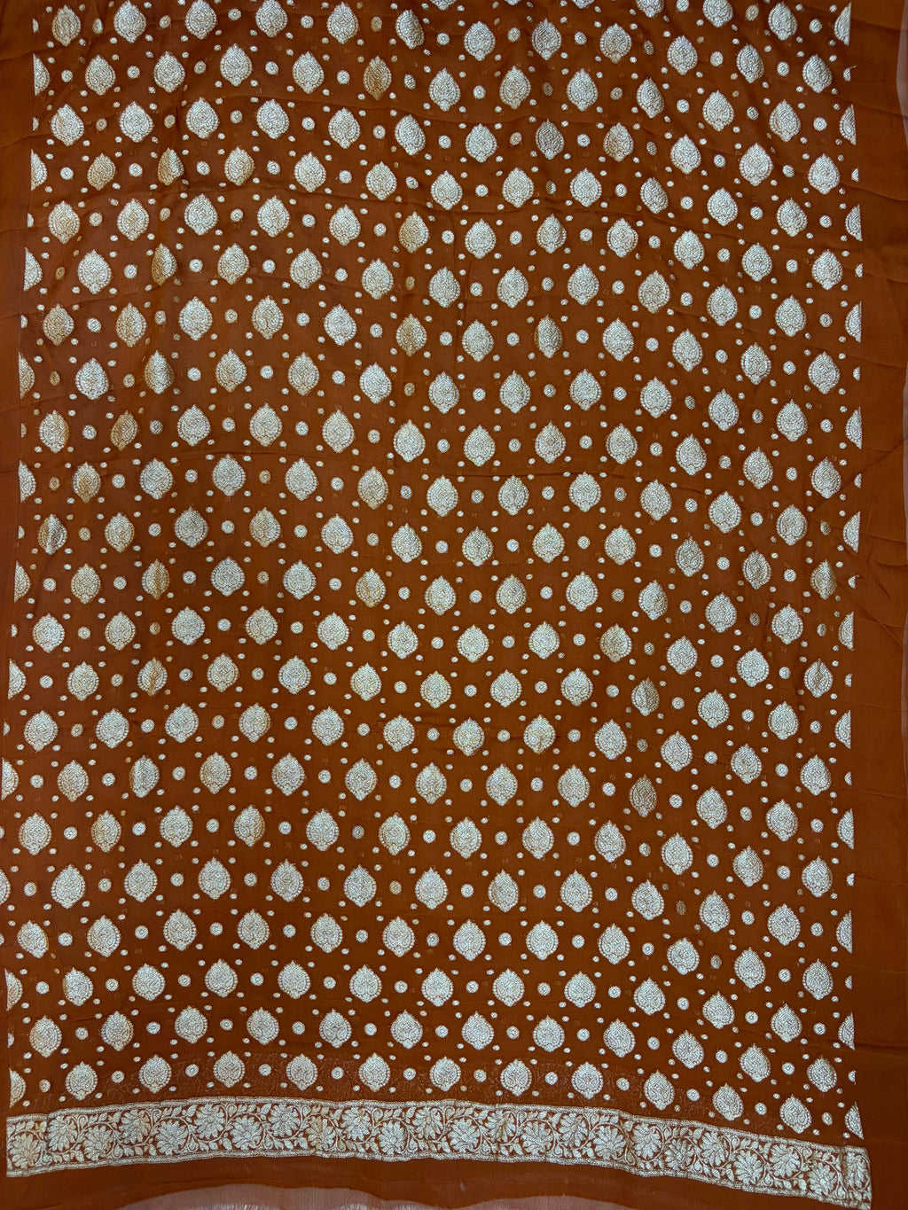 Rust orange  Pure Chiffon Suit Set