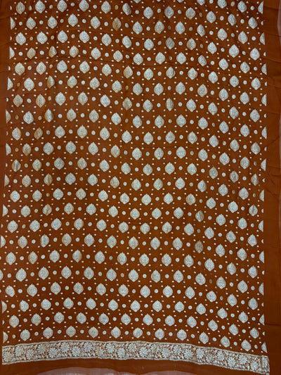 Rust orange  Pure Chiffon Suit Set