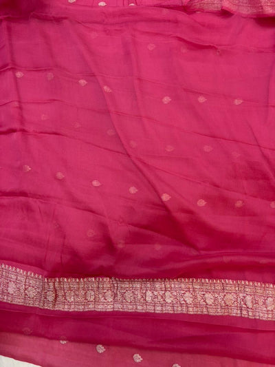 Pure khaddi chiffon Zari Banarasi Border Buti saree