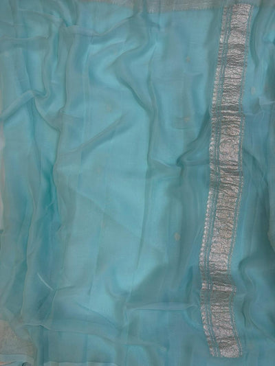 Pure khaddi chiffon Zari Banarasi Border Buti saree