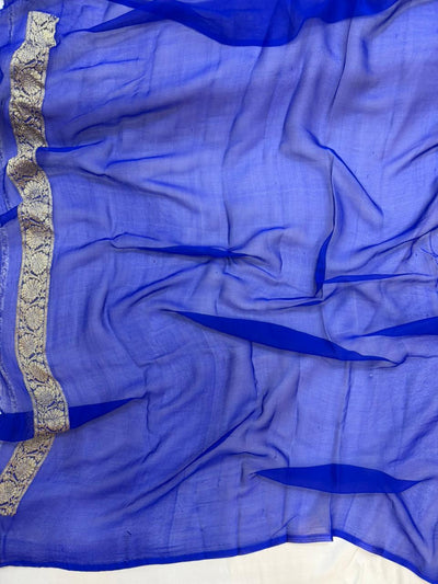 Pure khaddi chiffon Zari Banarasi Border Buti saree