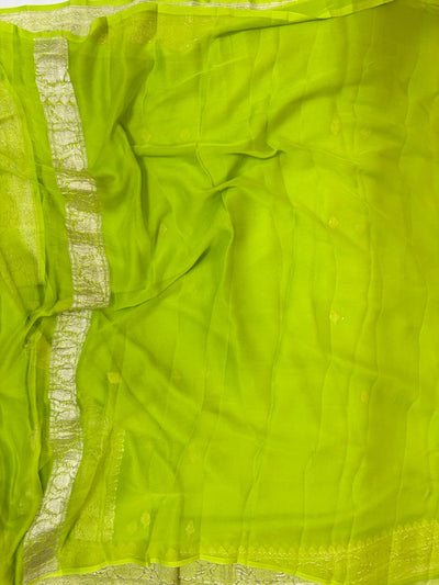 Pure khaddi chiffon Zari Banarasi Border Buti saree