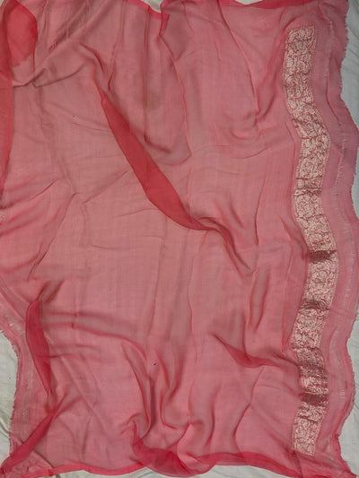 Pure khaddi chiffon Zari Banarasi Border Buti saree