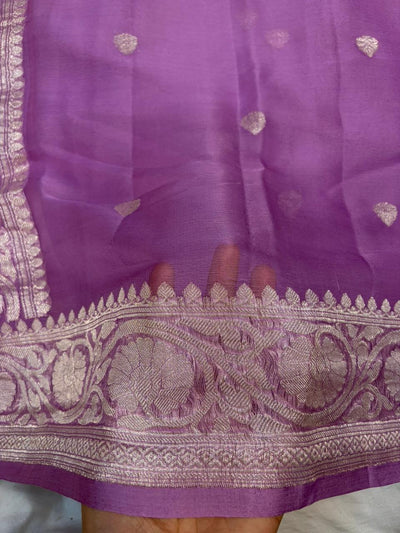 Pure khaddi chiffon Zari Banarasi Border Buti saree