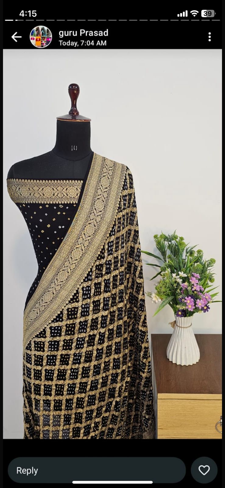 Pure Georgette Bandhani Zari Banarasi Border Saree