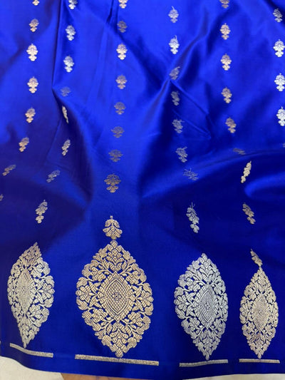 Royal Blue  Mashru Silk Sona Rupa Buta Zari Border Buti Saree