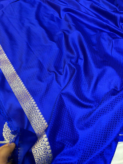 Royal Blue  Mashru Silk Sona Rupa Buta Zari Border Buti Saree