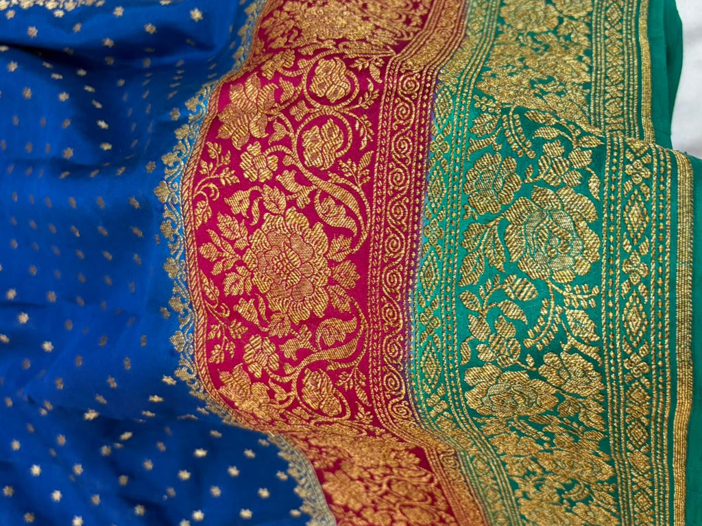 Dyeble Contrast Pure Crape 3d Shade Saree