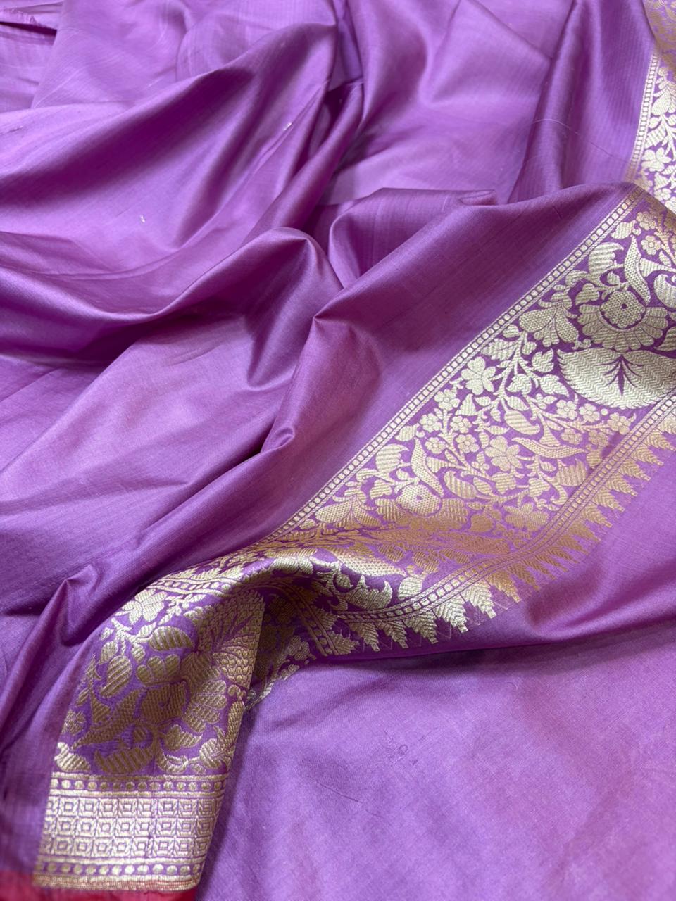 Pure Katan Jamdani Banarasi Border Saree