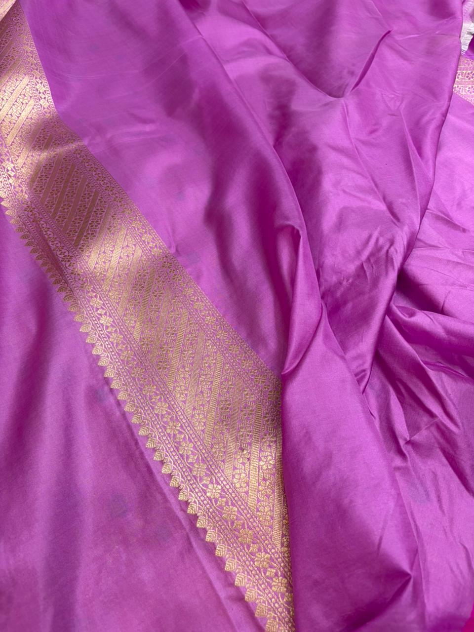 Pure Katan Jamdani Banarasi Border Saree