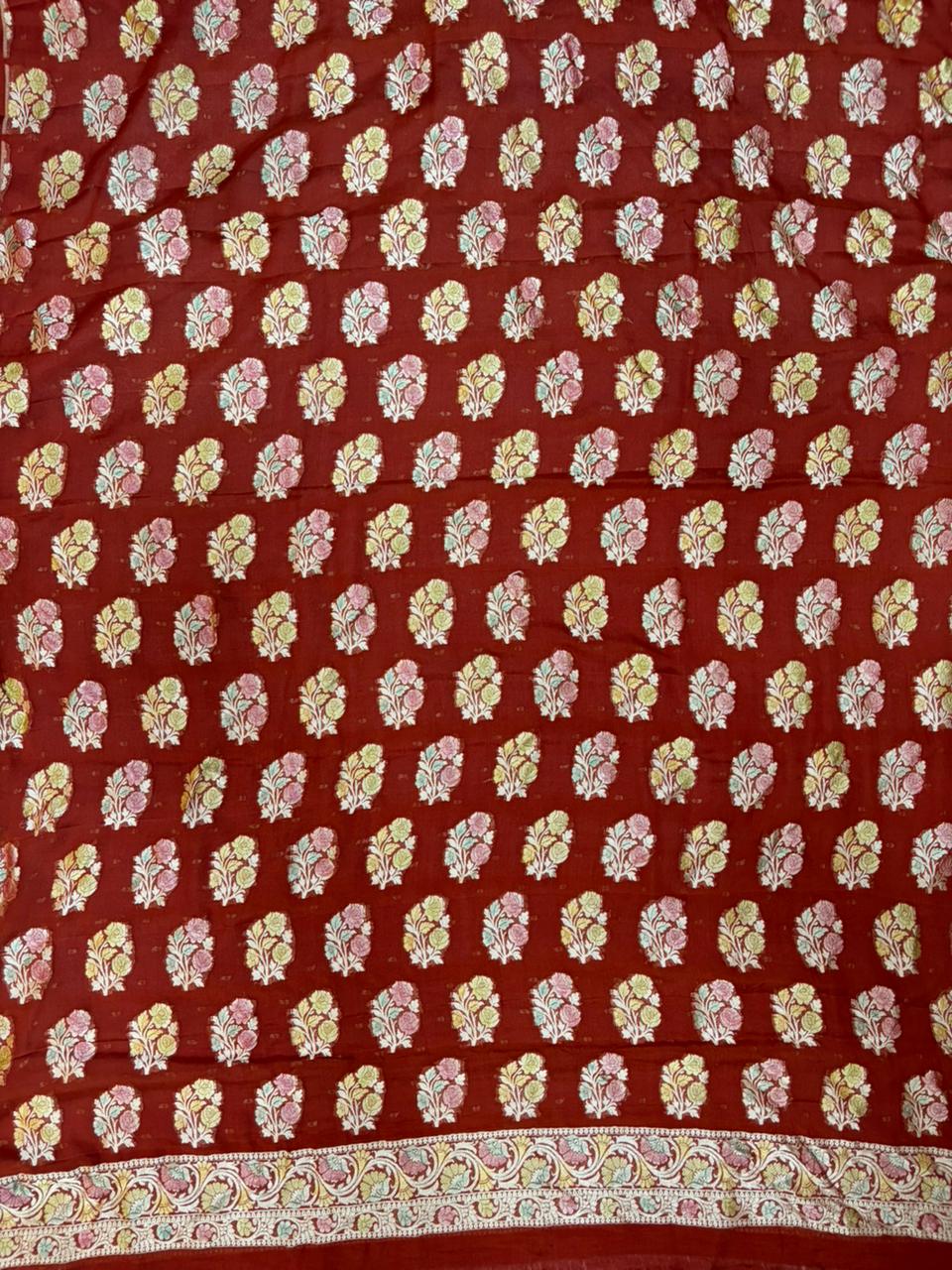 Pure Georgette Hand Brush Suit Set