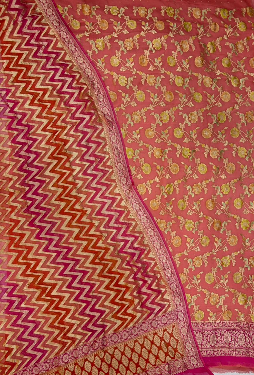 Pure Georgette Hand Brush Suit Set