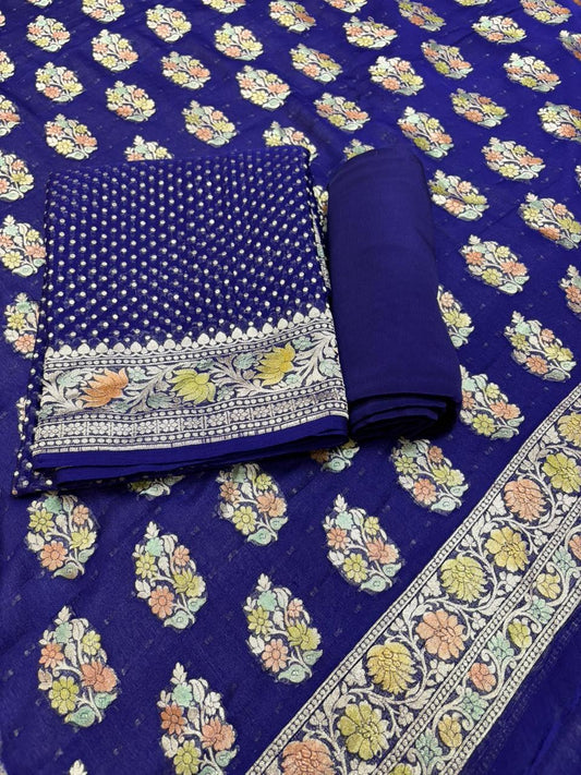 Pure Georgette Hand Brush Suit Set