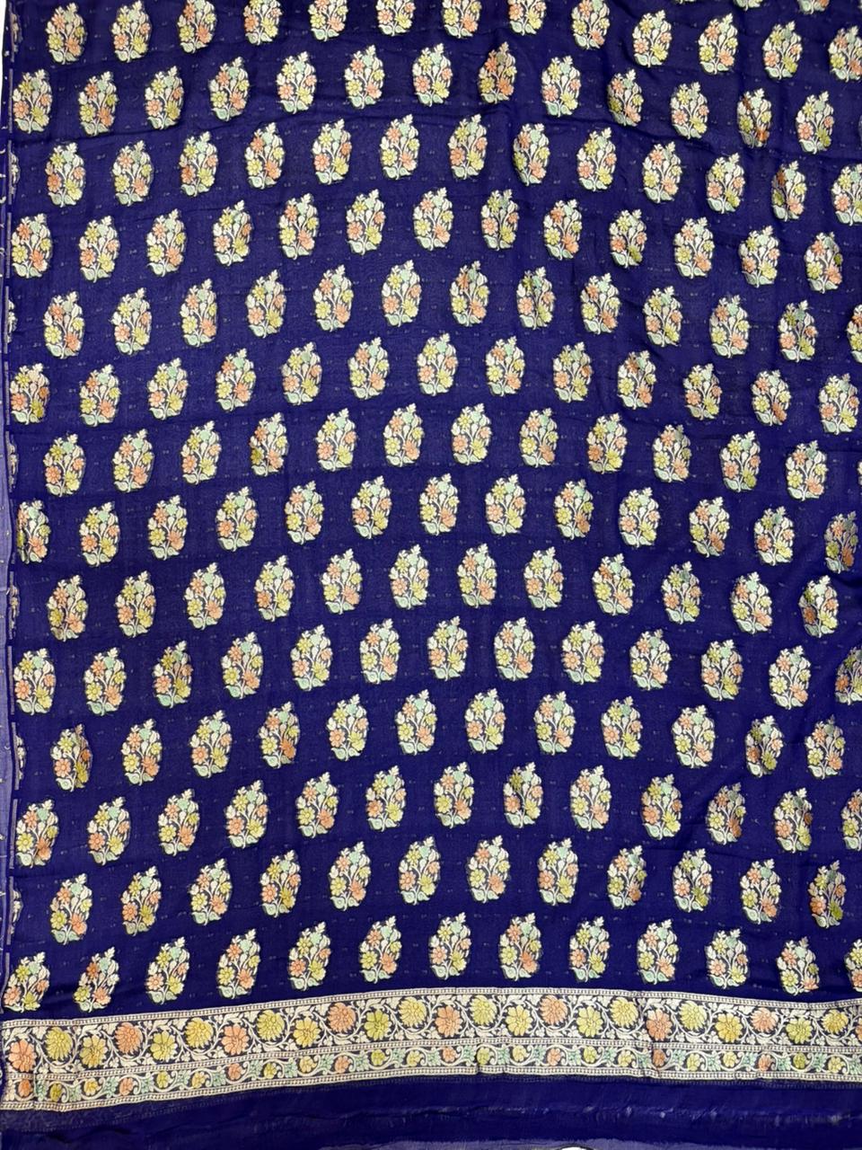 Pure Georgette Hand Brush Suit Set