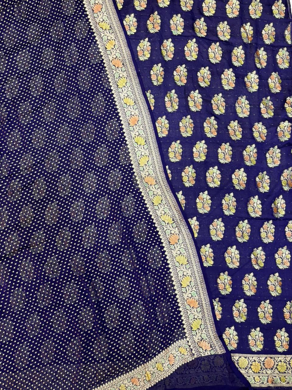 Pure Georgette Hand Brush Suit Set