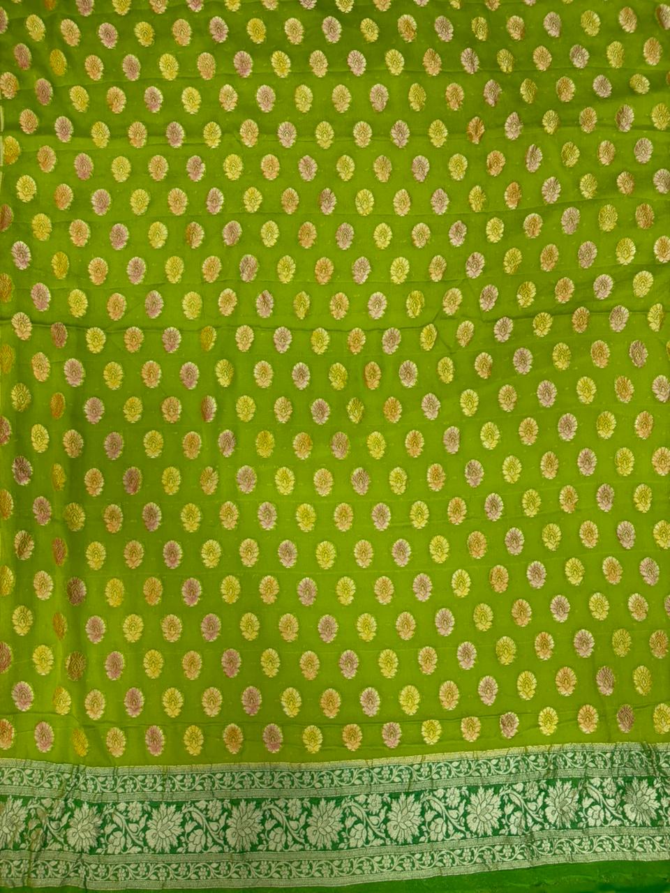 Pure Georgette Hand Brush Suit Set