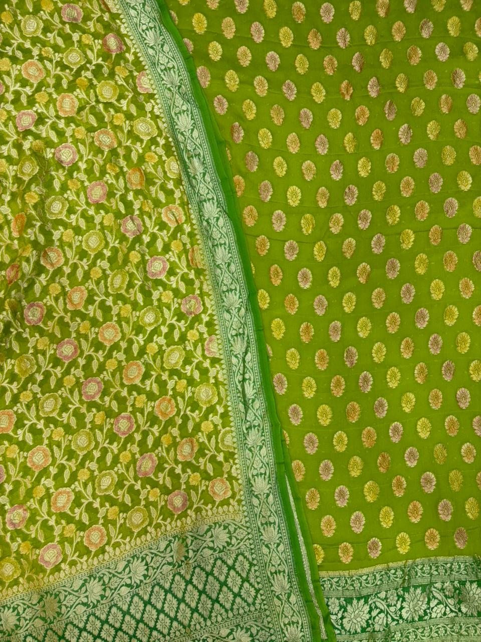 Pure Georgette Hand Brush Suit Set