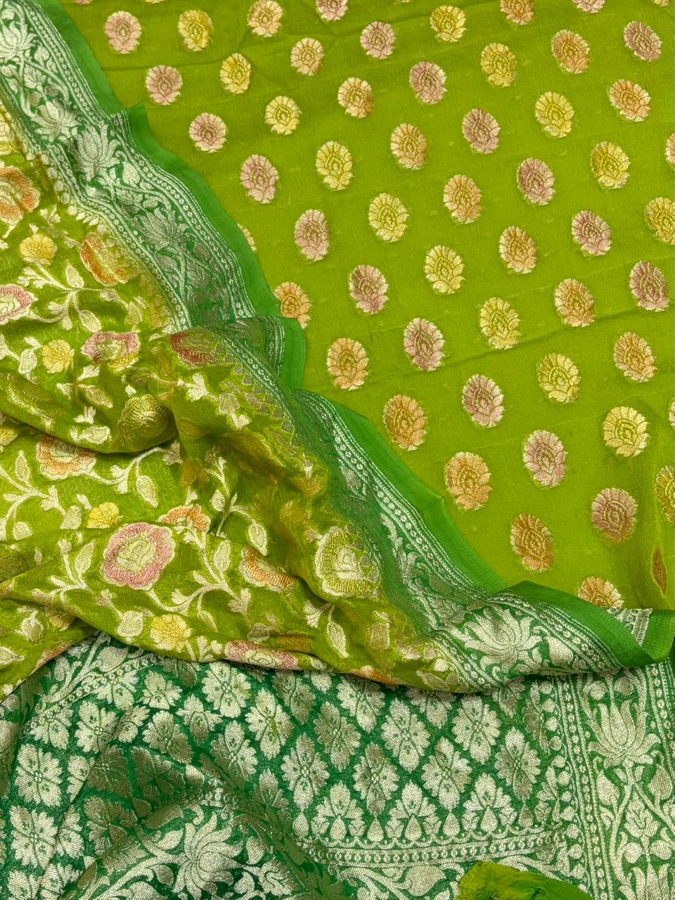 Pure Georgette Hand Brush Suit Set