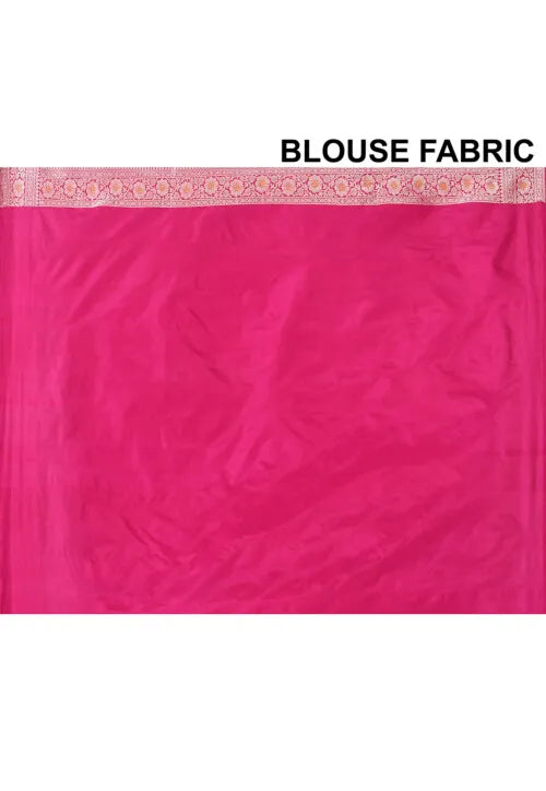Banarasi Pure Katan Silk Handloom Saree in Fuchsia