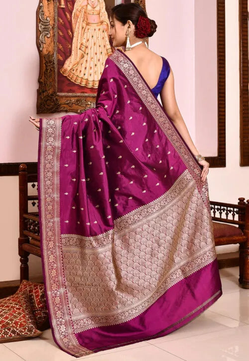 Banarasi Pure Katan Silk Saree in Wine