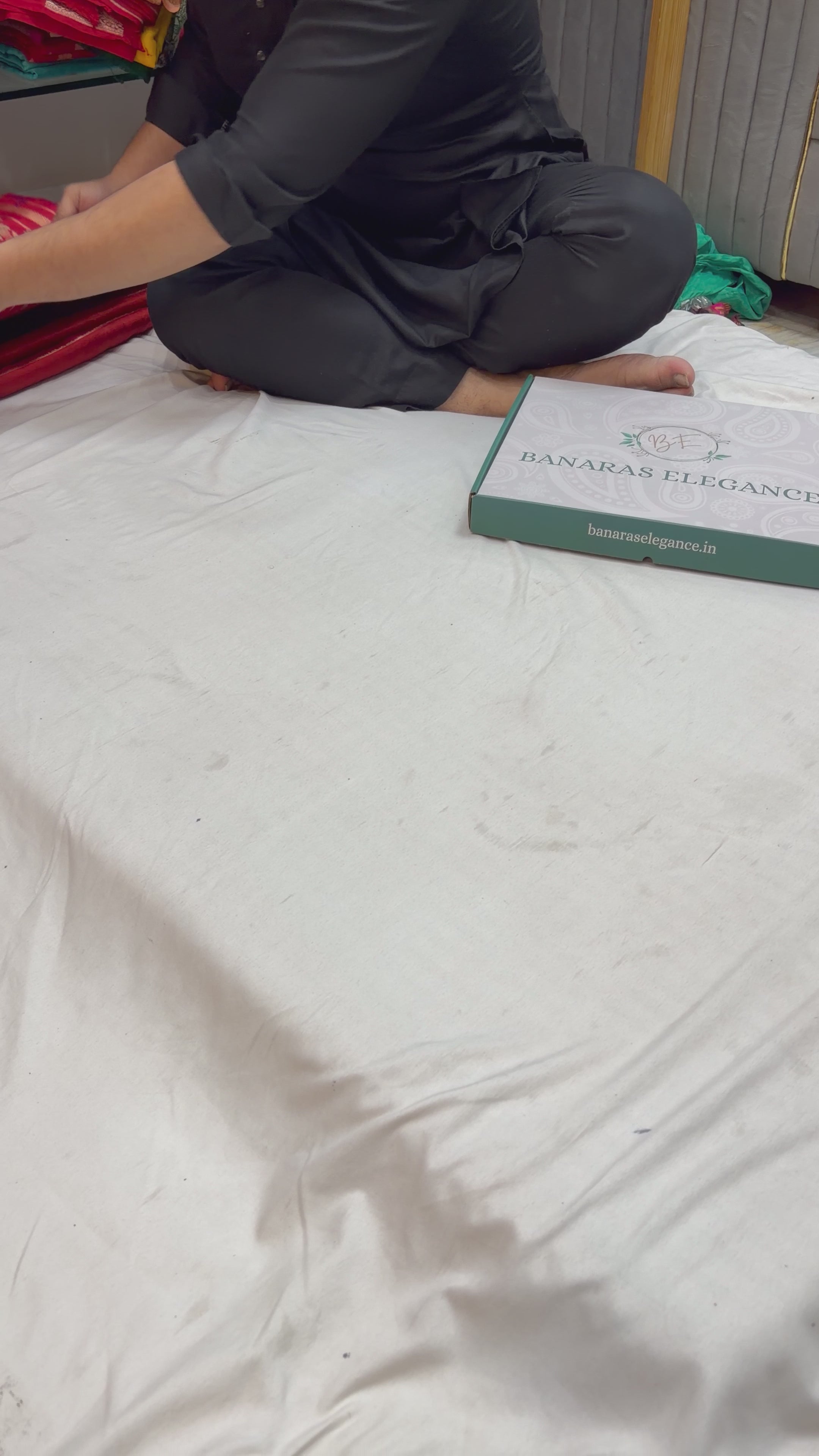 Pure brocade katan silk saree in red colour