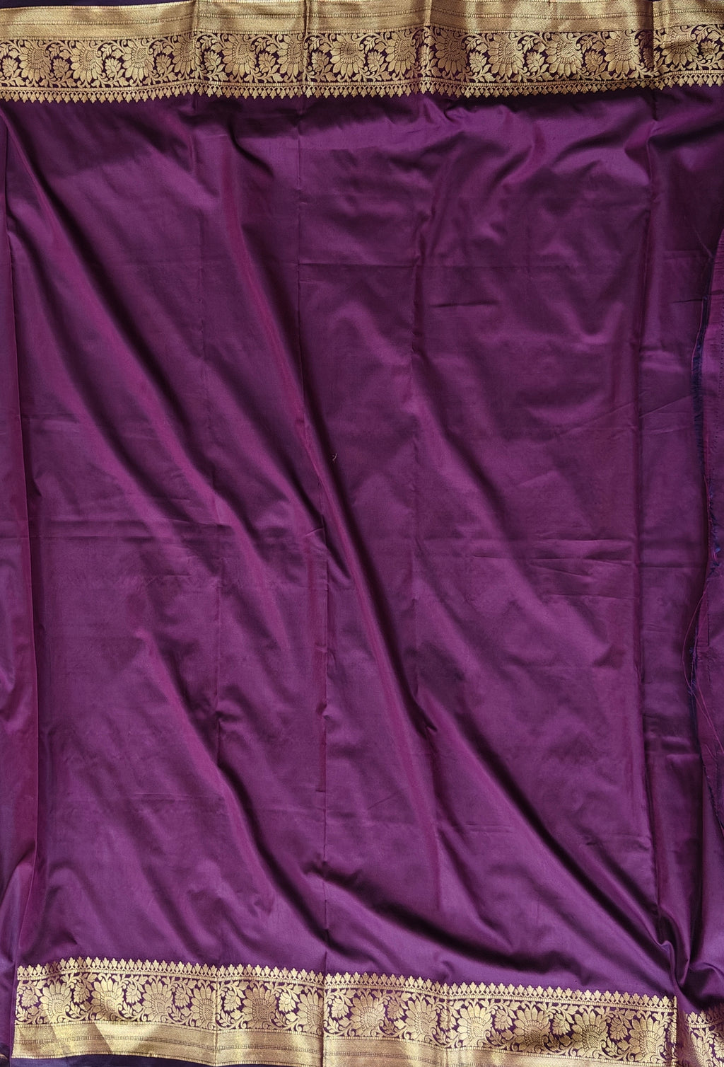 Banarasi katan by katan silk saree in purple colour with multiple meenakari work
