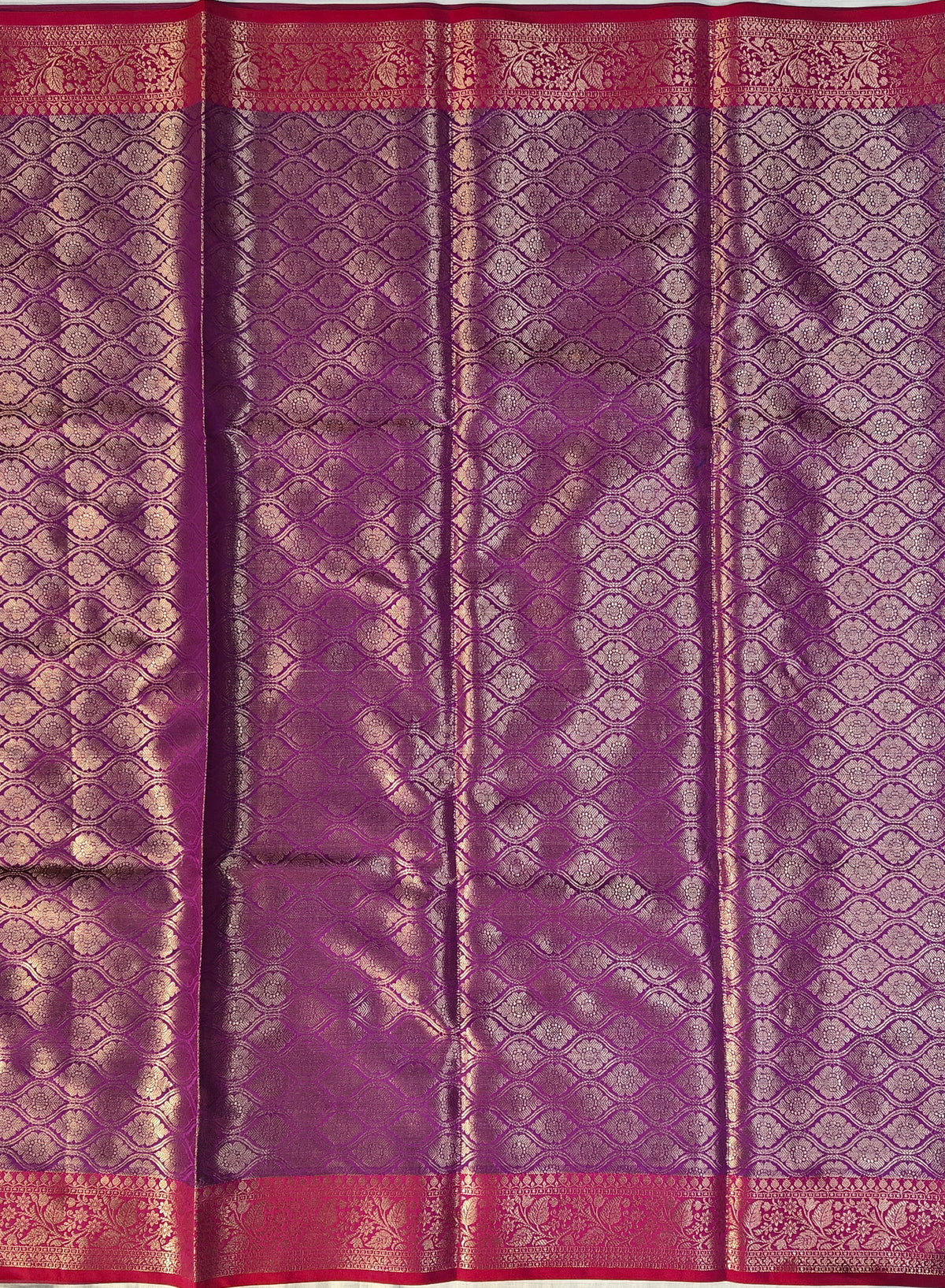 Banarasi soft katan silk saree in   blue with rani colour contrast